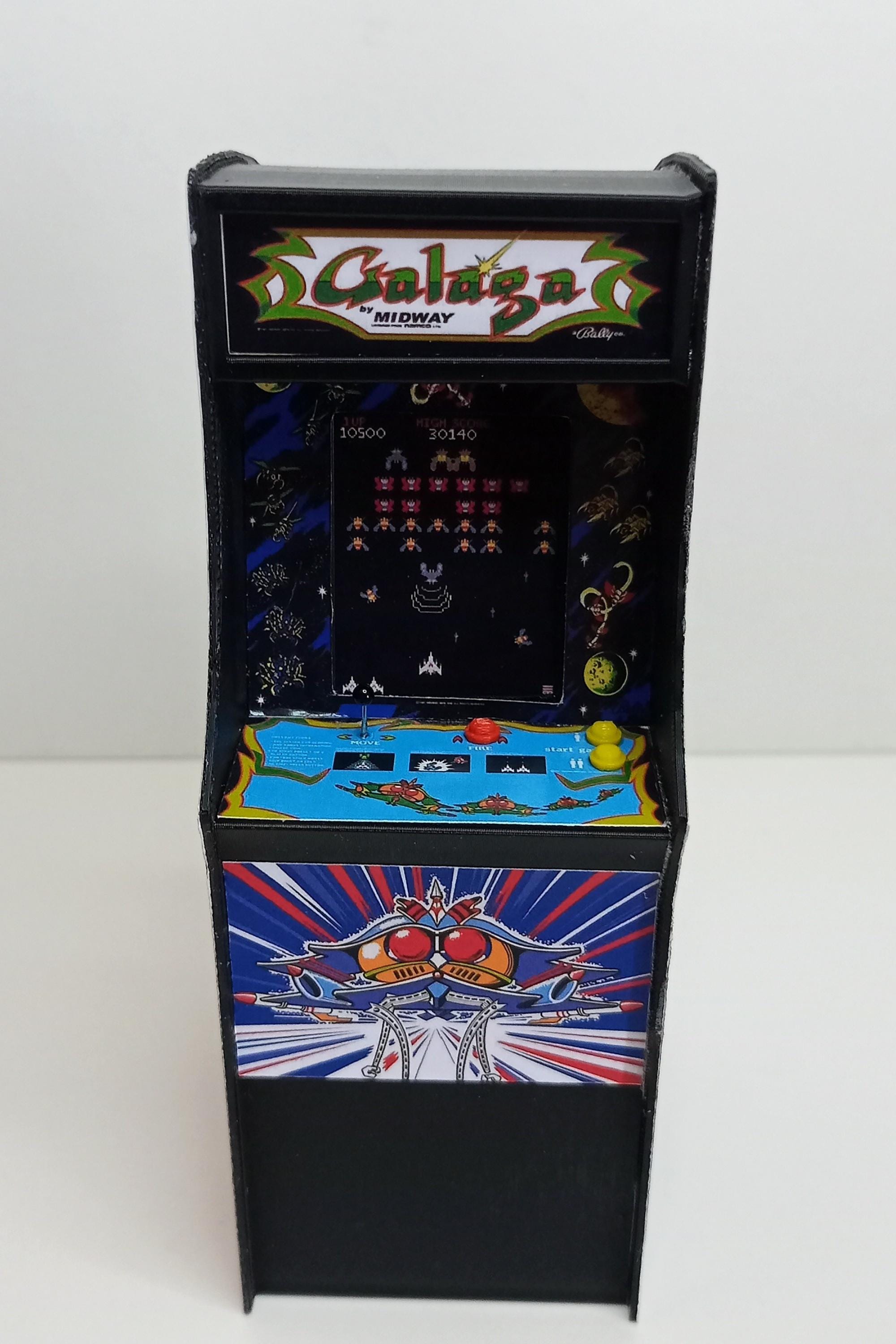GALAGA 1/12 Scale Mini Arcade Cabinet Machine Gifts - With Light