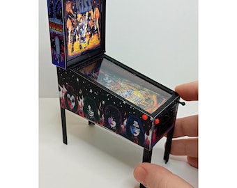KISS Miniature Pinball Machine: 1/12 Scale Dollhouse Arcade Replica