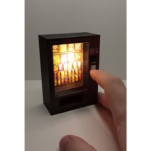 Snack Vending Machines, Hand Made Miniature illuminated Vending Machines, Dollhouse Furniture, For Action Figures and Diorama