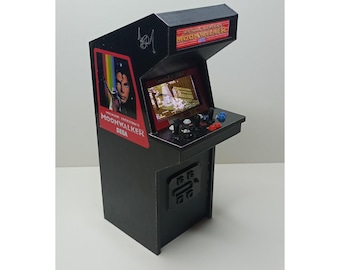 MOONWALKER Mini cabinato arcade in scala 1/12 - Regalo con luce