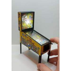 SIMPSONS PARTY flipperkast schaal 1/12, miniatuur poppenhuis, retro game jaren 80 en 90, mini flipperkast voor actiefiguren, arcade1up, replica