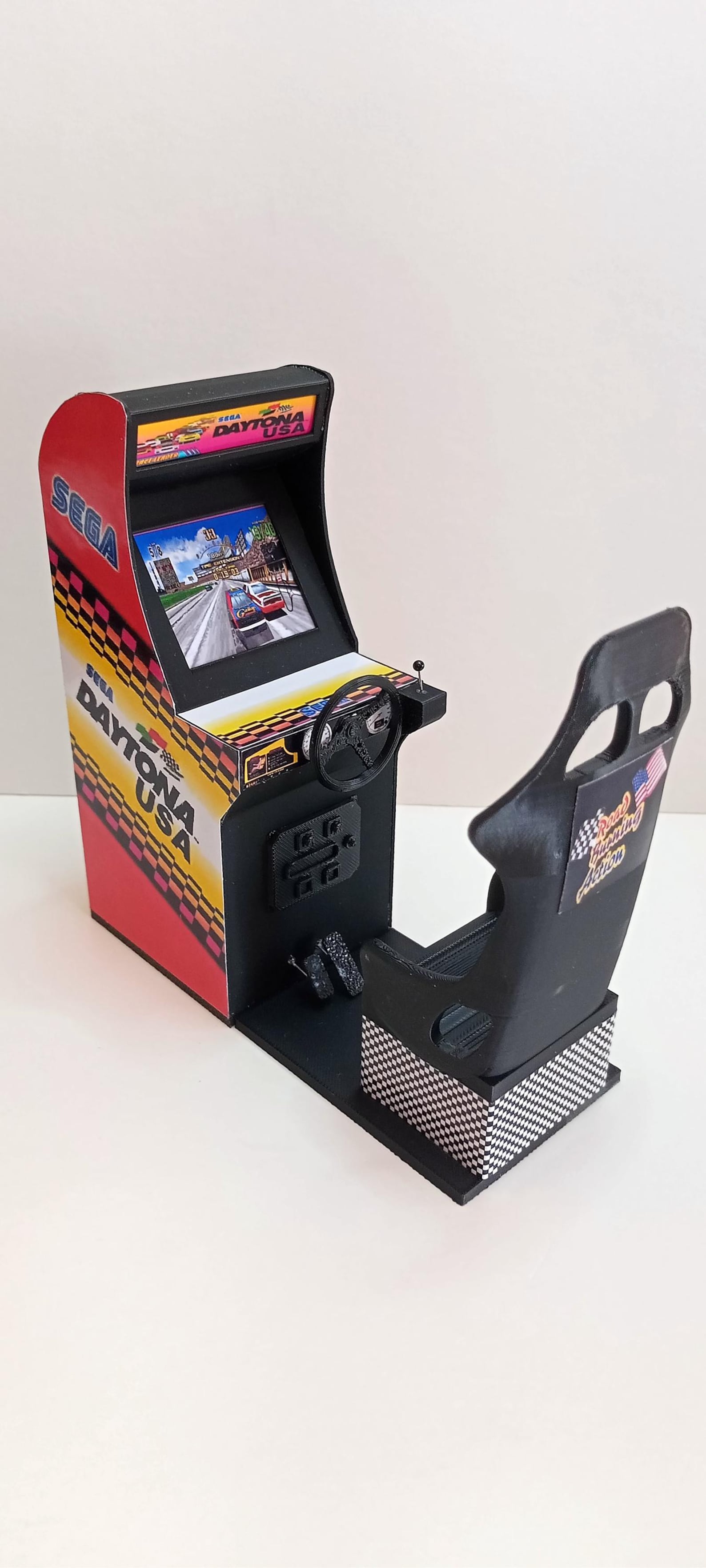 DAYTONA USA 1/12 Scale Mini Arcade Cabinet Machine Gifts - With Light ...