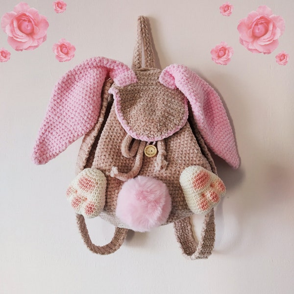 Bag Crochet backpack Baby doll backpack Bunny backpack Backpack kids Amigurumi backpack Yarn backpack Wool rucksack Padded backpack