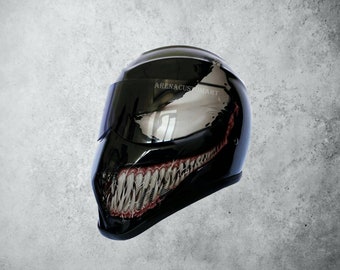 Bandit Motorcycle Helmet Custom Airbrush Half Face Venom