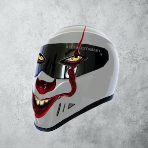 Bandit Motorcycle Helmet Custom Airbrush IT Clown Series image 1