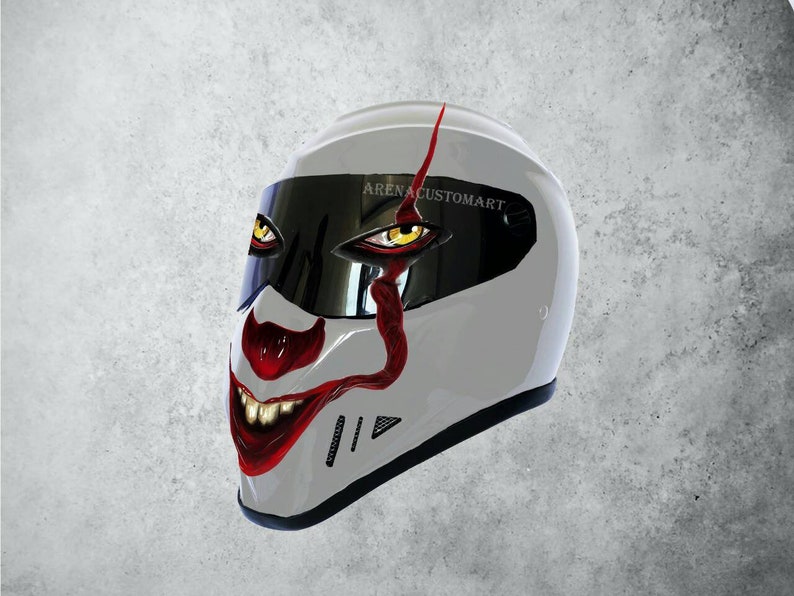 Bandit Motorcycle Helmet Custom Airbrush IT Clown Series image 1