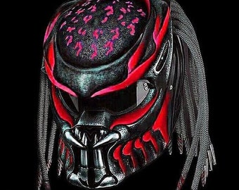 Predator Motorcycle Helmet Red Code Custom DOT & ECE Certified - Etsy