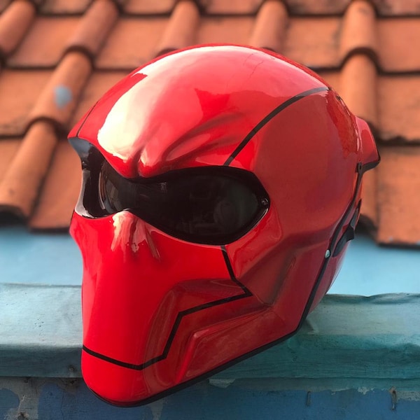 Classic Batman Red Hood Helmet Motorcycle Custom DOT & ECE Certified