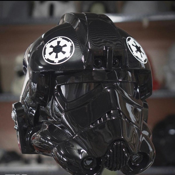 Casco de motocicleta de piloto de caza TIE Imperial de Star Wars, personalizado, con certificación DOT y ECE