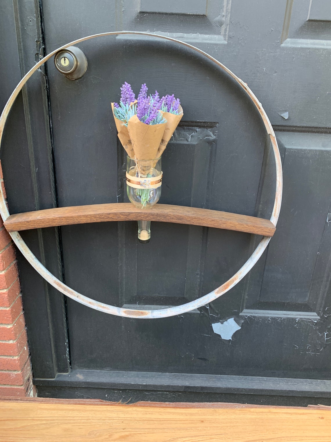 Hanging wine barrel ring vase Etsy