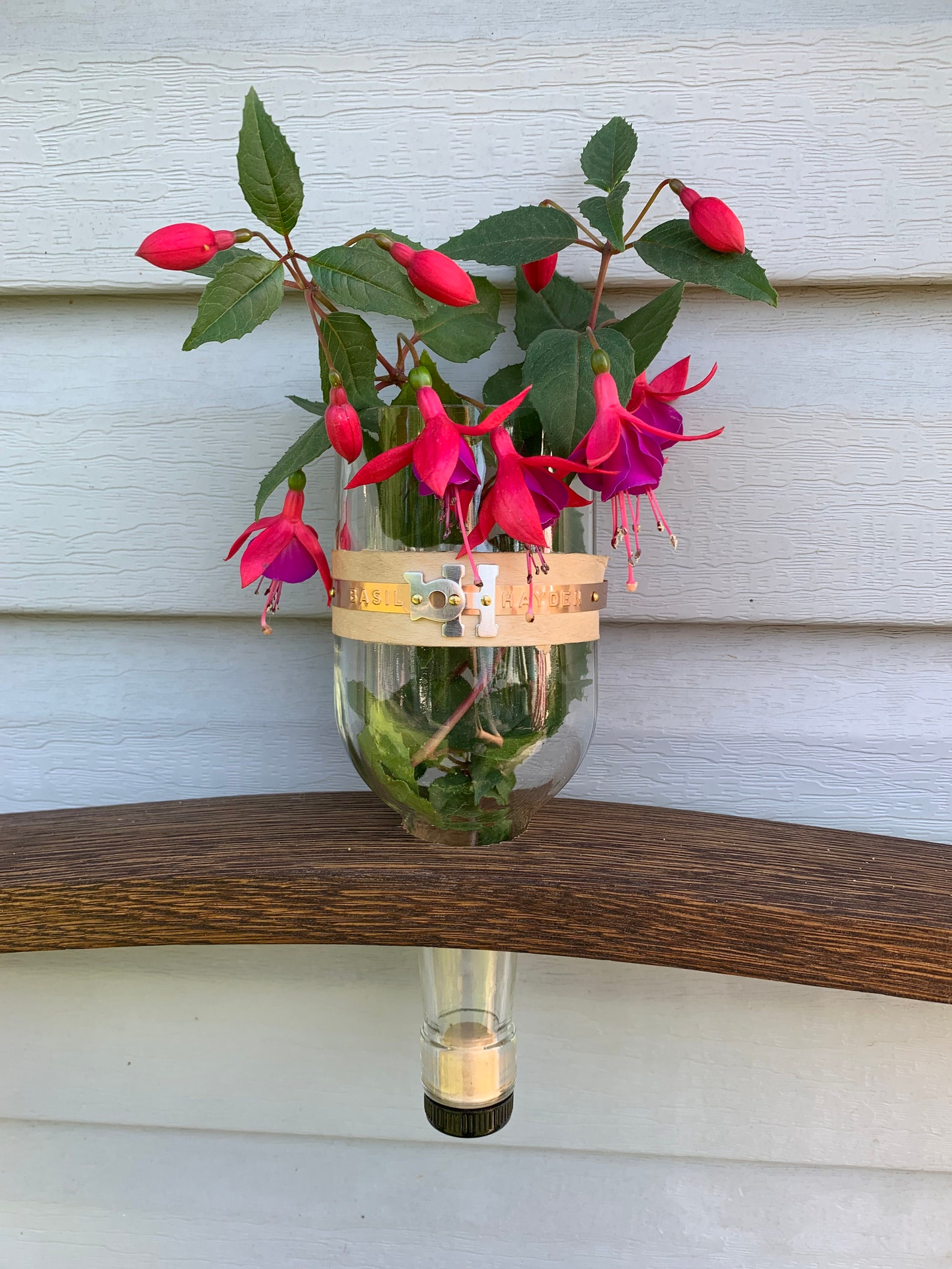 Hanging wine barrel ring vase Etsy