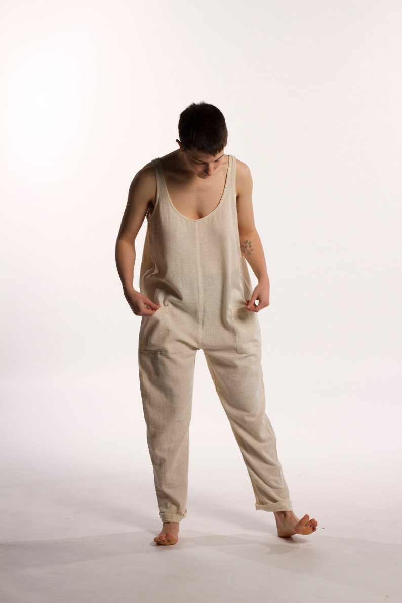 Natural Jumpsuit / Dungarees / Overalls / Oversized jumpsuit / Sustainable clothing / image 9