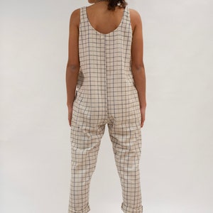 Natural Jumpsuit / Dungarees / Overalls / Oversized jumpsuit / Sustainable clothing / CHECK -Single Stripe