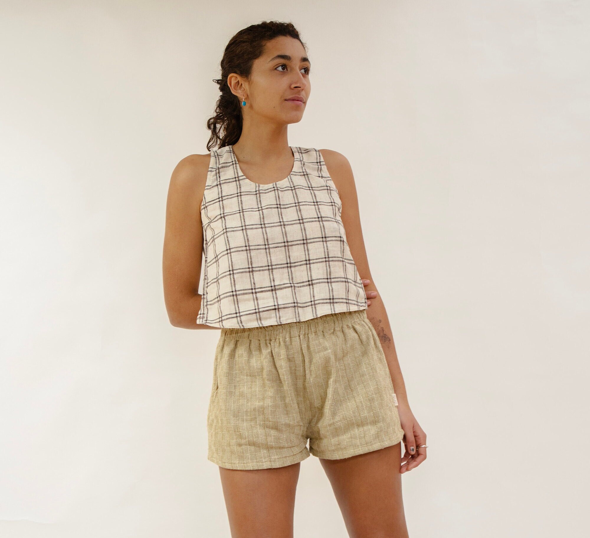 Pinafore Top / Open Back Top / Cami / Cross Back / Linen