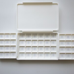 Modular 48 Flat Pan Palette | Well Large Flat Palette | Travel Palette | Thin Palette  | Large Mixing Well | Metal Pans | Mixing Tray