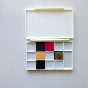 Large Flat Pan Palette | Travel Palette | Thin Palette  | Large Mixing Well | Metal Pans | Mixing Tray