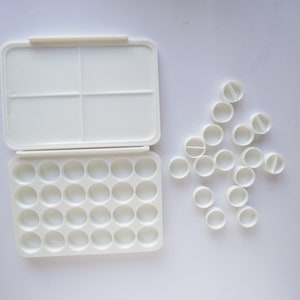 24 Circular Pan Palette | Eco Pod Palette | Travel Palette | Thin Palette | Pocket Palette | Snap Closure