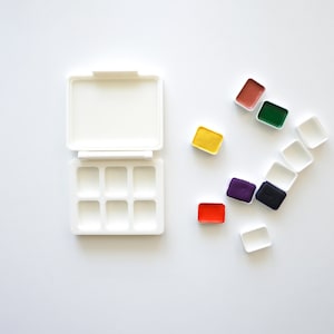 6 Quarter Pan Palette | Travel Palette | Thin Palette  | Large Mixing Well | Removable Wells