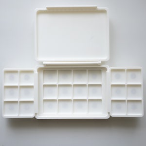 Modular 24 Flat Pan Palette | Well Large Flat Palette | Travel Palette | Thin Palette  | Large Mixing Well | Metal Pans | Mixing Tray