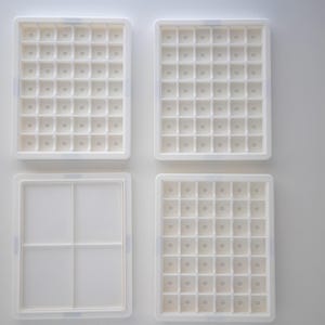 Half Pan Stackable Palette | 42 Half Pans | Customizable Watercolor Palette with Mixing Tray | Stackable Desk Setup for Artists