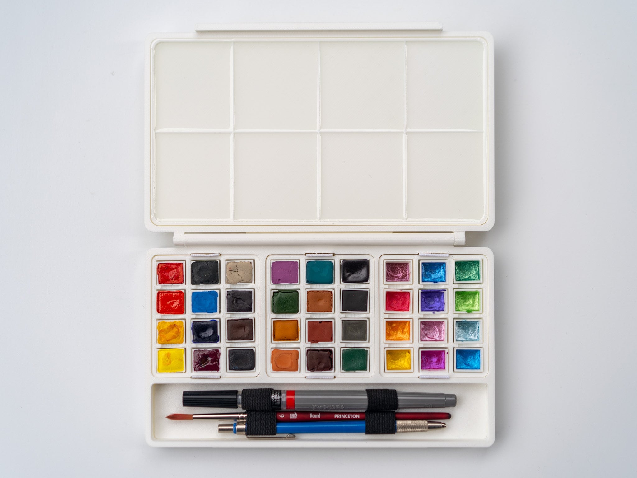 Palette D'aquarelle Vide - 52 Demi-godets - Grande Boîte En Métal