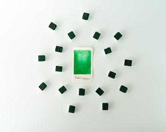 Deep Green | Handmade Watercolor | Half Pans | Painting | Calligraphy | Lettering