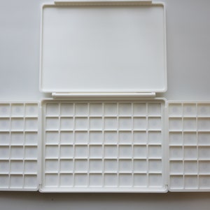 Modular 96 Flat Pan Palette | Well Large Flat Palette | Travel Palette | Thin Palette  | Large Mixing Well | Metal Pans | Mixing Tray