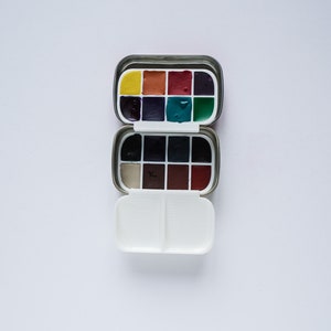 16 Well Mini Altoids Palette | Painters Tin | Travel Palette | Watercolor Paints | Mini Pan | Small Tin