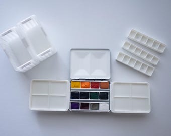 Complete Watercolor Travel Set Designed for the Napoleon – Mixing Trays, Water Cups & 6-Well Inserts