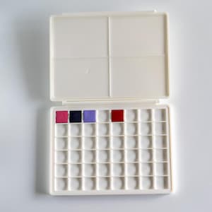 Modular 48 Flat Pan Palette | Metal Pan Palette | Travel Palette | Thin Palette  | Large Mixing Well | Metal Pans | Mixing Tray