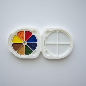 Solo Palette – Single Set Puck Palette Case | Modular Magnetic Watercolor Palette Holder | Travel Art Supply | Handmade Case