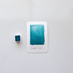 Cobalt Teal | Handmade Watercolor | Half Pans | Painting | Calligraphy | Lettering