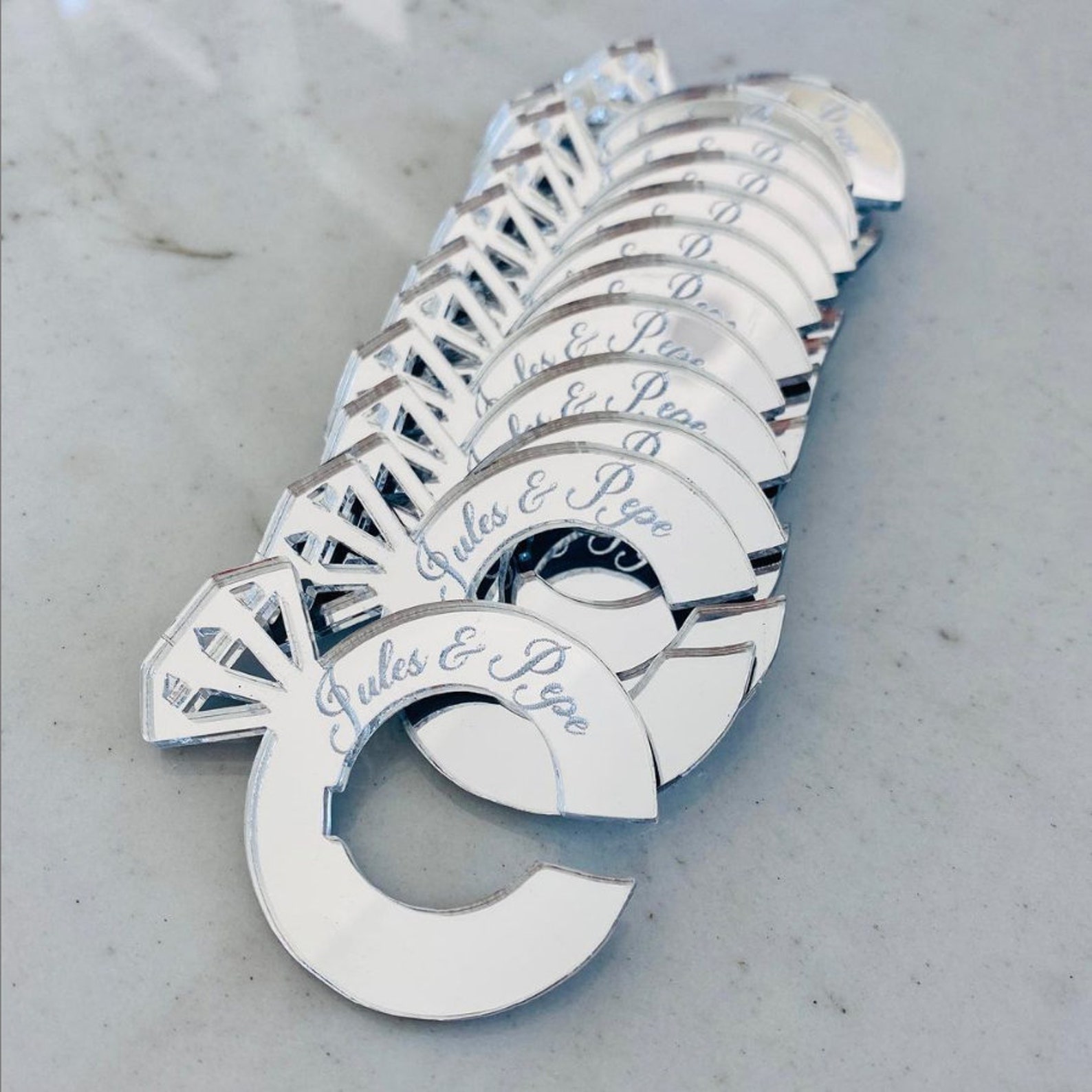 Engagement Ring Drink Marker Charm Glass Markers Glass Etsy