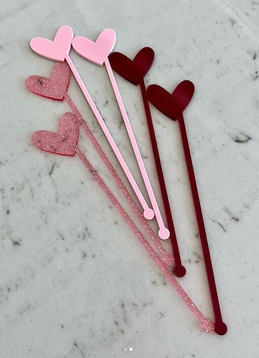 Vintage Map Heart Drink Stirrers Swizzle Sticks for Hot or Cold