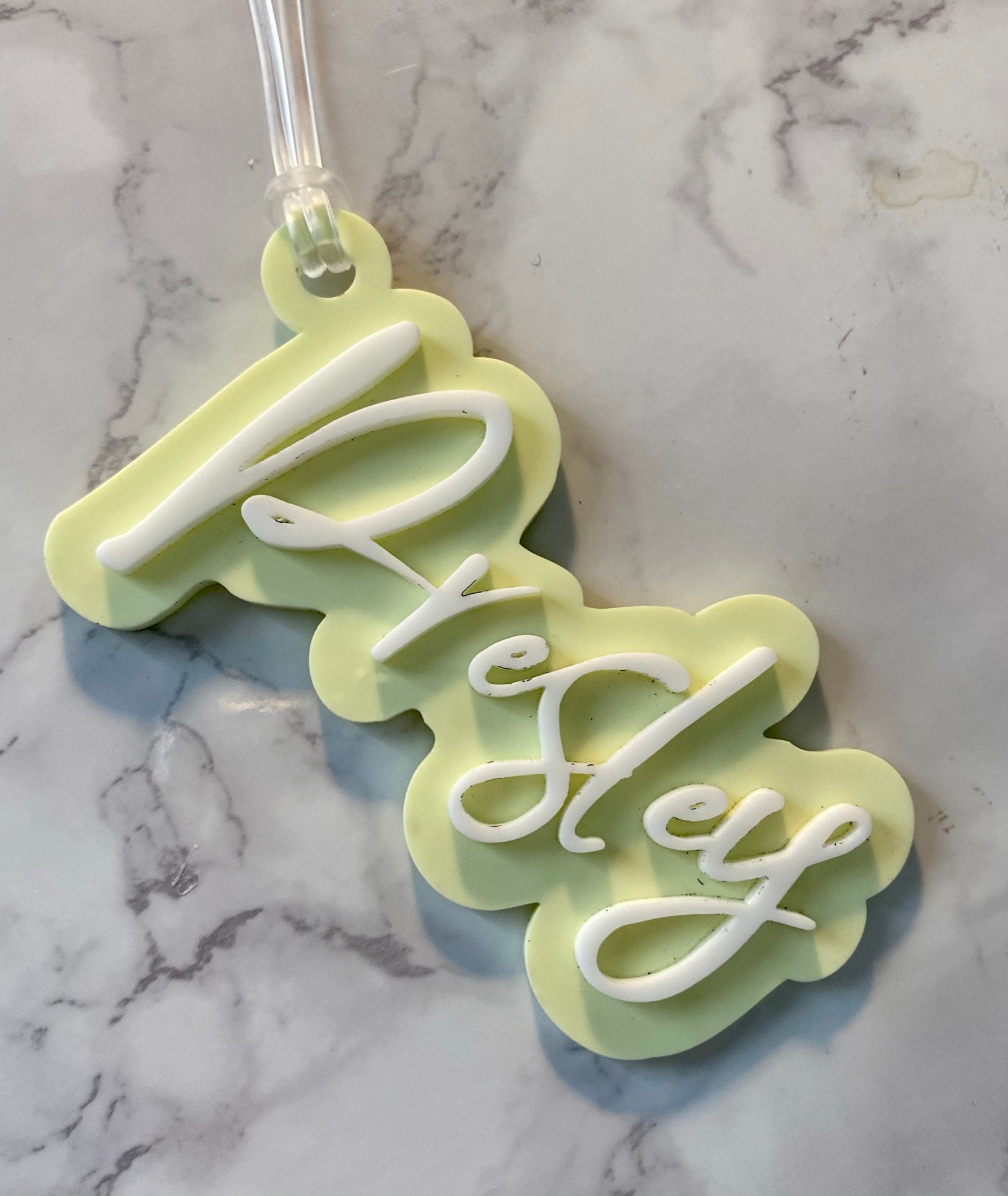 3D Tag Acrylic Tag Personalized Tag Bag Tag Modern Etsy