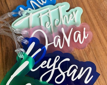 3D Tag | Acrylic Tag | Personalized Tag | Bag Tag | Modern font