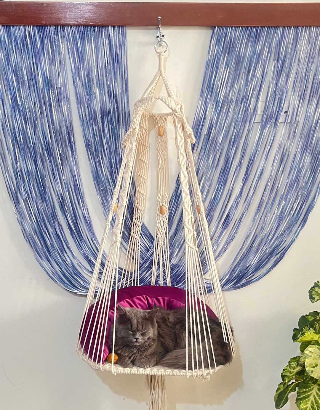 Macramé Cat Hammock Cat Bed Macramé Cat Bed Hanging Macramé Etsy