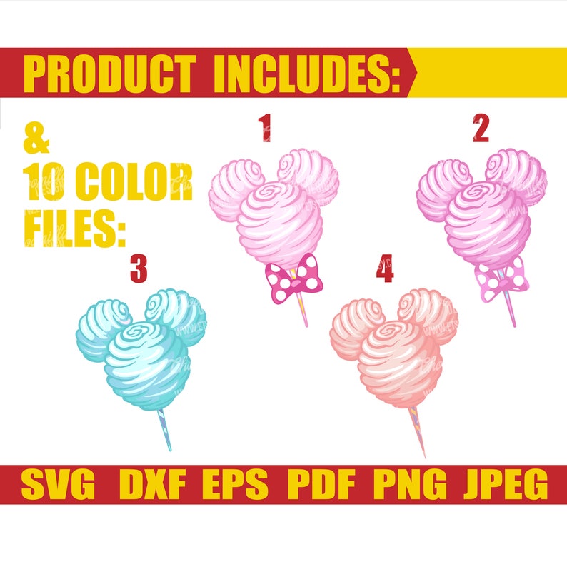 Download Mickey cotton candy svg dxf Sweet stick cone svg Disney | Etsy
