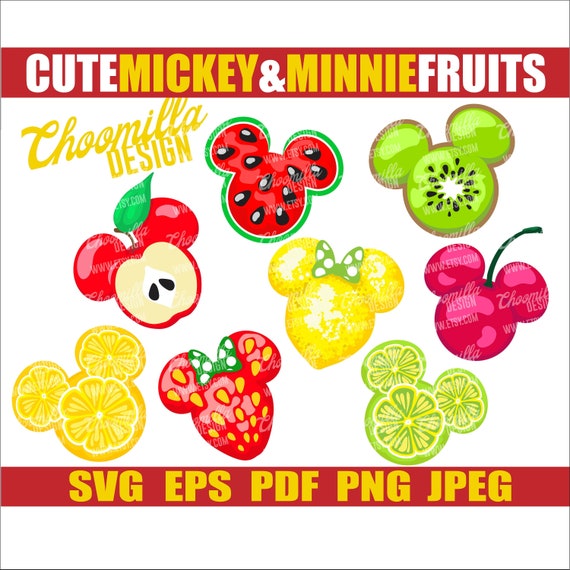 Download Mickey And Minnie Fruits Svg Vector Clip Art 100 Exclusive Etsy