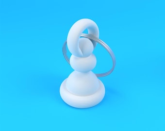 Porte-clés pion d'échecs : fichier STL pour impression 3D (téléchargement numérique)