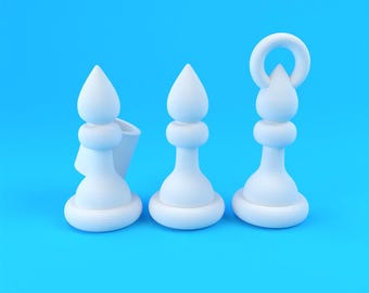 Pack d'échecs Bishop : fichiers STL pour impression 3D (téléchargement numérique)