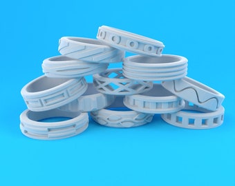 Lot de bagues : fichiers STL pour impression 3D (téléchargement numérique)
