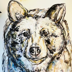 Watercolour Bear Prints, Polar Bear Print, Black Bear Painting, Bear Cub, Brown Bear, Series of Bear Painting Prints, Four Bear Prints image 5