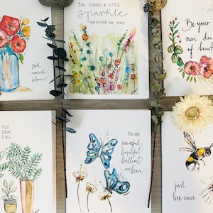 Cartes d'encouragement, Cartes d'amitié aquarelles, Cartes Beauté, Cartes Juste parce que, assortiment de cartes Pensez à vous, Fille en pleine croissance
