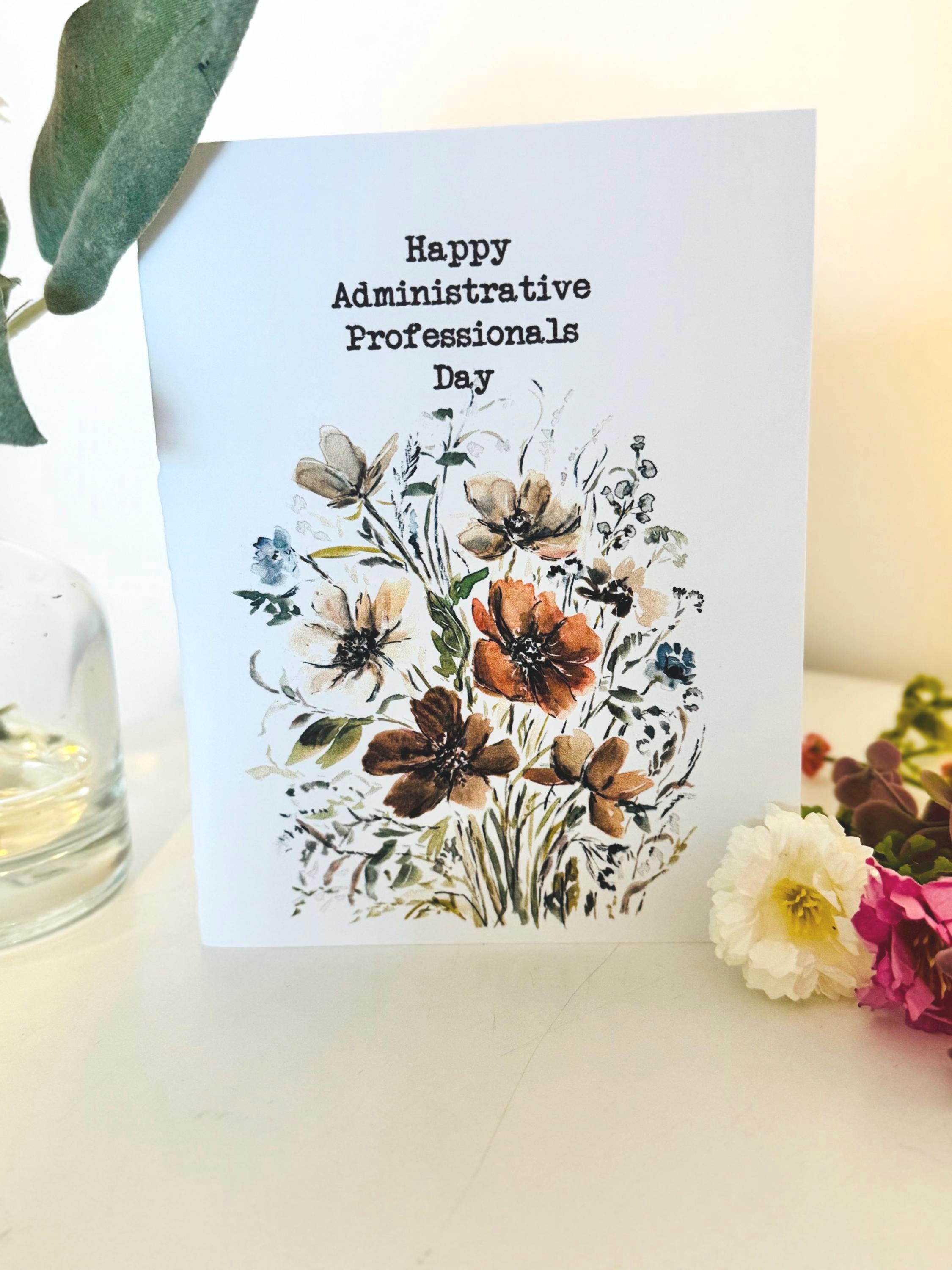 Happy Administrative Professionals Day Watercolor Cards, Bundle ...