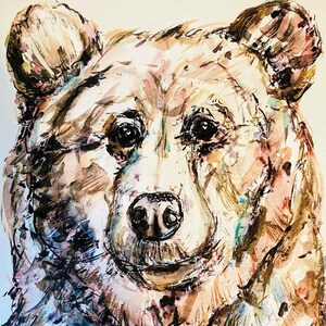 Watercolour Bear Prints, Polar Bear Print, Black Bear Painting, Bear Cub, Brown Bear, Series of Bear Painting Prints, Four Bear Prints image 4