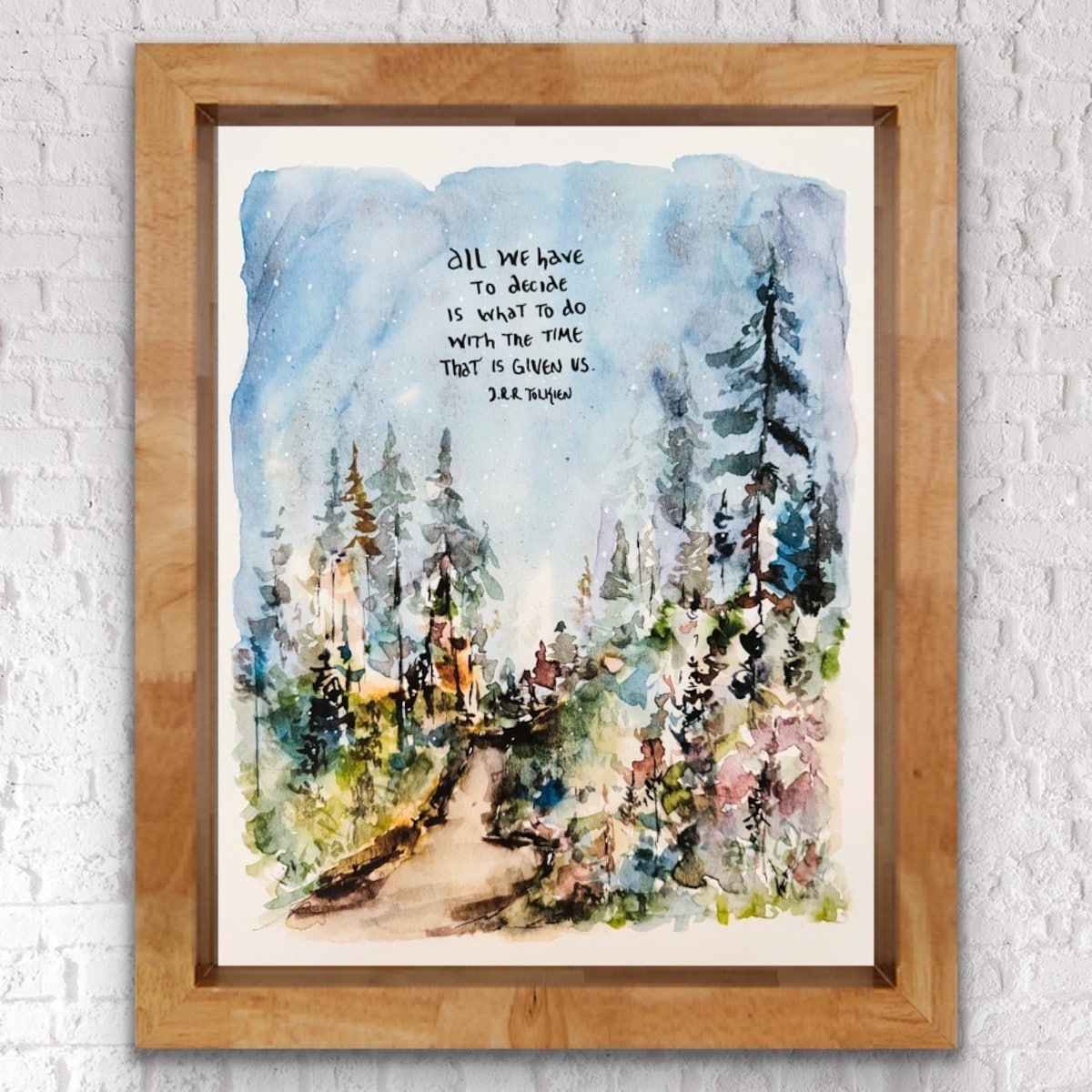 All We Have to Decide is What to Do With This Time That is Given Us LOTR Artwork, Watercolour Tolkien Abstract Tree Trail Print - Etsy