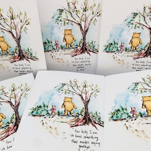 Lot de 6 cartes de vœux pour la perte de porcelets de Winnie l'ourson