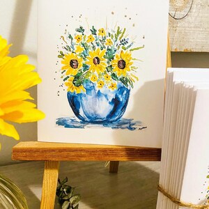 7 Watercolour Greeting Cards, Sunflower Cards, Dragonfly Card, Encouraging Cards, Floral Blank Cards, Assorted Art Cards, Watercolor Prints image 3