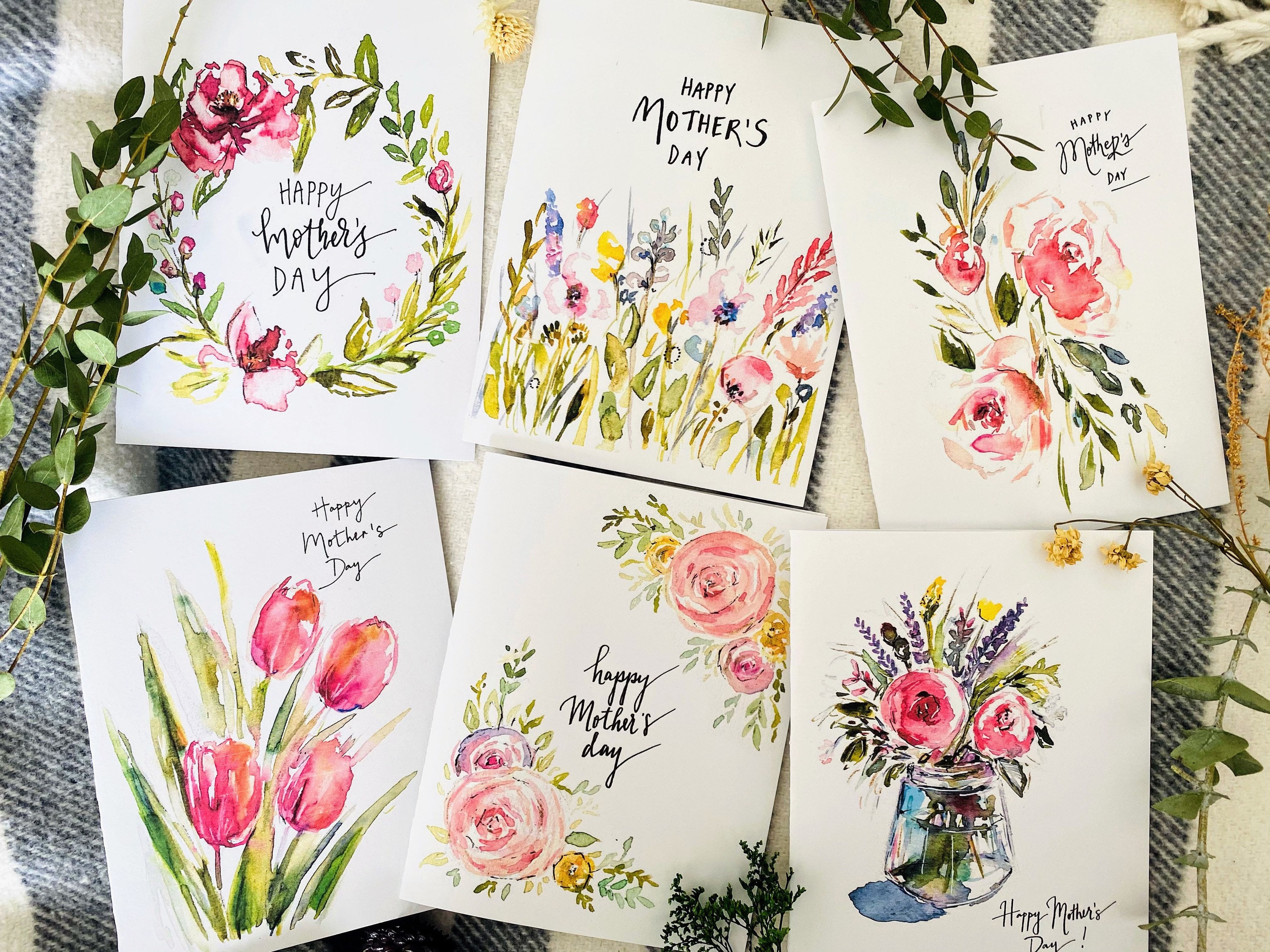Artery8 Grußkarte Letter I - Watercolour Wildflowers Design, 17,5 X 12,5 Cm